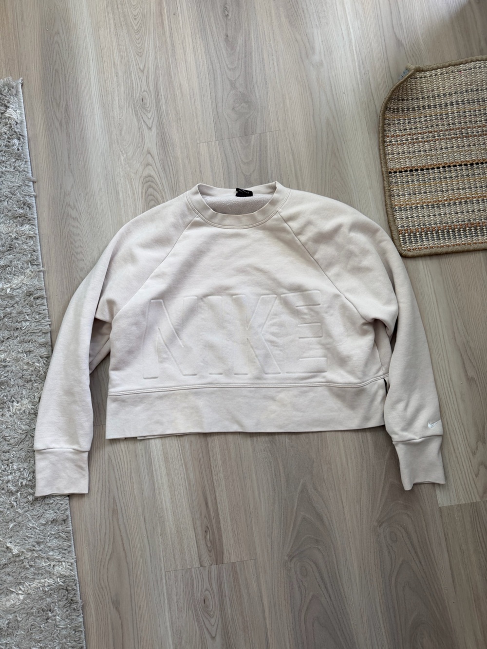 Nike Cream Embossed Logo Crewneck Sweatshirt